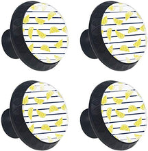 Fette Di Limone Su Strisce Marine Pomelli per Porta Set di 4 Pomelli per Mobili Manopole per Cassetti Cucina Armadio Vetro