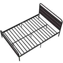 WGYDREAM Letto Struttura Letto Singolo con Testiera in Legno Base per Rete Solida in Metallo Nero per Ampio Spazio di Archiviazione per Adulti, 140 X 200 Cm