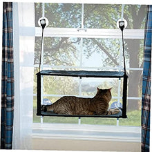 Capas gato hamaca de descanso del asiento del animal doméstico para la cama colgante Pet Ventana perca dobles para Tomar el sol Negro