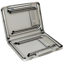 AMANKA Tavolino da PIC-nic incl 2 Sgabelli Tavolo da Campeggio 90x60x70cm Altezza Regolabile Pieghevole Formato Valigia Grigio Scuro