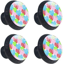 Strisce Love Heart Rosa Rosso Blu Verde Pomelli per Porta Set di 4 Pomelli per Mobili Manopole per Cassetti Cucina Armadio Vetro