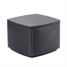 Mojawo, Tavolino in plastica Rattan – con scomparto – Tavolo da giardino – Mobile da balcone in plastica – 53 x 53 x 40 cm