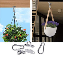 n-a 16PCS Gancio per Soffitto,Ancoraggio a Muro Occhiello in Piastra Acciaio Inox con Moschettone Adatto per Corde per Piattaforme, Tende da Sole, Attrezzature per Interni ed Esterni.