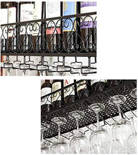 Classico Parete industriale montato Loft metallo di rettangolo bottiglia di vino |CALICE Rack Bar Shelf appendere le decorazioni di 8 ~ 36 del calice del vino rack for ristoranti altezza regolabile 30