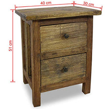 vidaXL Comodino in Legno Massello di Acacia 40x30x51 cm Cassettiera Cassetti