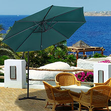 Outsunny Ombrellone da Esterni Ombrellone da Giardino Decentrato Verde con Manovella Struttura Acciaio e Poliestere Impermeabile Anti-UV Φ300 x 250 cm