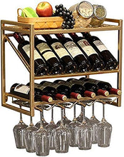 FWZJ Wine Lovers/Wall Mounted Wine Rack Bottle & Glass Holder Cork Storage Store Red, White, Champagne Come with 12 Cork Wine Charms Home & Kitchen Décor Storage Rack Hangin