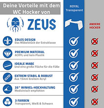 ZEUS® Trono sgabello WC per adulti Bellissimo sgabello per WC medico elegante poggiapiedi per la toilette per migliorare la salute intestinale (ROYAL trasparente)