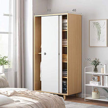 ZKHD Camera da Letto Semplice Armadio A Porta Scorrevole in Legno, Piccolo Appartamento ABBACCABILE GABINETTO di STOCCAGGIO, Affitto Armadio in Camera, Porta Mobile, Memorizzazione Multipla,80cm