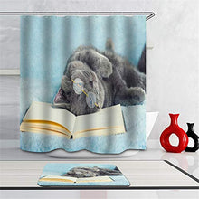 LIYAN Combinazione Bagno. Immagini Chiare E Colori Vivaci Rendono Il Tuo Bagno Pieno di Vita. Accessori da Bagno. Gatto Sdraiato sul Tappeto.