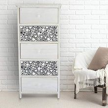 Mediawave Store - Mobiletto Comò in Legno con Fantasia Comodino con Cassetti, Mobiletto, Cassettiera, Design rustico, Arredo casa, Soggiorno, Camera, Ufficio (5 Cassetti)