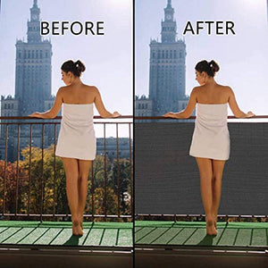 Frangivista e Telo frangivento per balconi Paravento per balcone Rete frangivento grigia Rete ombreggiante per recinzione anti-UV per balcone da giardino esterno QAF210315(Color:Grey,Size:85x 450cm)