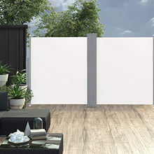 Festnight Tenda da Sole Due Lati Retrattile, Tende da Sole Paravento Laterale per Patio, Tenda da Esterni 170x600 cm Crema