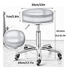 SXRDZ Girevole Sedia da ufficio Sgabello con rotelle, Studio Sgabello con PU Red sedile in pelle sintetica, Altezza regolabile 45-58 cm, peso 160 Kg supportati, regolabile Sgabello girevole for Home O