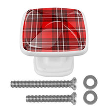 Plaid rosso 4 PCS Pomelli per Porta, Pomolo per Mobile, Pomelli per Mobili con Viti, Maniglia per Armadietto, Pomelli per Porta, Pomelli per Cassetti per Porta, Armadio, Cassetto e Credenza
