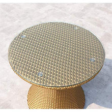 HLZY Tavolo in Vimini in Rattan mobili in Patio e Set Sedia, Arredamento per Esterni Rattan Garden Mobili Set di Vetro Tavolino da caffè Conversazione per Giardino all'aperto Piscina (Color : Brown)