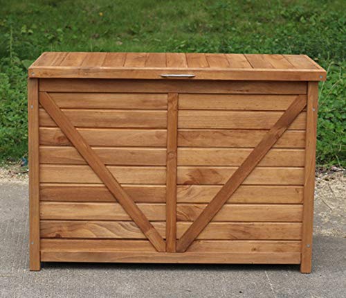 XLLLL Cassapanca da Esterno Baule Legno Massiccio Naturale Semplice da Esterno in Legno Resistente alla Pioggia Ventilato Armadietto Armadietto Contenitore