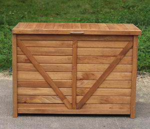 XLLLL Cassapanca da Esterno Baule Legno Massiccio Naturale Semplice da Esterno in Legno Resistente alla Pioggia Ventilato Armadietto Armadietto Contenitore