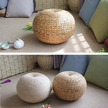 LTINN Cuscini Rotondi in Tatami Intrecciati in Paglia Intrecciata a Mano, sgabelli da Soggiorno rialzati, Rattan Naturale Intrecciato, nessun Odore, Resistente e Resistente