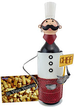 Brubaker Portabottiglie Chef de Cuisine Nostalgia Vintage Scultura - Dipinte a Mano - con Biglietto di Auguri