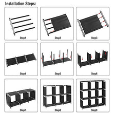 CYOYO Armadio 3 Scomparti Armadio Armadio 6/9 Cubi Armadio Libreria Nero-9 Lattice