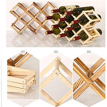 JIAHU - Scaffale da vino in legno, con ripiano autoportante, 10 bottiglie, 1 pezzo