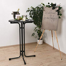 Beautissu Sylt Gastro Tavolo Alto Pieghevole Ø 70 cm Tavolo Bar Esterno Nero - Tavolino da Bar o da Cucina Rotondo per bistrot e Pub - Tavolo da Giardino - Resistente al Calore e ai Graffi