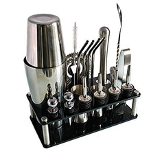 Wenzhihua Set di Miscelazione per Cocktail Kit Barista 20 Pezzi Boston Cocktail Shaker Set Supporto Acrilico per Bevande Miste Attrezzi da Bar Martini Bar Acciaio InossidabileStrumento A Barre