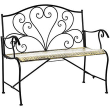Panchina 2 Posti da Giardino 100x50x88 cm in Ferro Nero e Bronzo