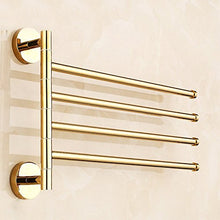 Weare Home - Portasciugamani da parete con 4 barre in ottone dorato, pieghevole, con finitura dorata