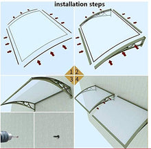 Tenda da tenda da sole all'aperto Rifugio a pioggia per esterni Porta a baldacchino resistente alle intemperie trasparente in policarbonato foglio di policarbonato pioggia UV Shelter Shelter ,80×100cm