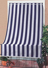 Viglietti Tenda da Sole a Righe per Balcone Veranda o Terrazzo con Anelli e Ganci Tessuto Resistente da Esterno Misura cm 140x300 (Verde Senape Righe col.275)