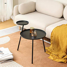 Jcnfa-Tavoli 2 Vassoi, Tavolino Divano, Design della personalità, Tavolino in Metallo (Color : Black, Size : 16.92 * 16.92 * 21.25in)