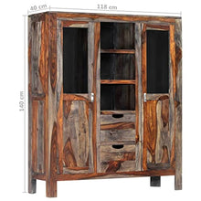 vidaXL Credenza Armadio Madia Resistente Solida Robusta Durevole Elegante Pratica Rustica di Tendenza Grigia 118x40x140 cm Legno Massello Sheesham