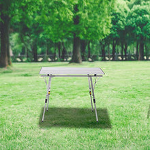 eSituro Tavolo Pieghevole da Giardino Tavolo da Campeggio Picnic in Alluminio Altezza Regolabile Arrotolabile SCPT0015