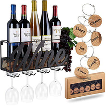 RINGLICHT F Rack Alfabeto del Vino, Calice Rack, Hanging in Ferro Battuto sulla Parete Vino Rack Invertito Bar Wall Hanging Governo del Vino, Long STEM Glass Holder Tappo del Vino Bagagli