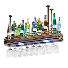 LWW Wine Rack, Rack Vintage Wine Wall Metallo Ferro Magazzinaggio soffitto Wall Hanging vino Champagne Bicchiere Bicchiere da vino Calice cremagliera Wine Glass,80 * 27cm
