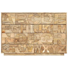 vidaXL Mobile Alfabeto 6 Cassetti Credenza Cassettiera Bella Comoda Pratica Robusta Resistente Durevole Spaziosa 120x35x79 cm Legno Massello Mango