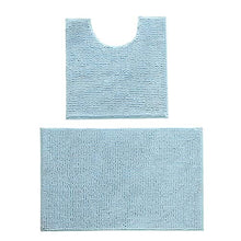 Set da bagno in due pezzi rettangolare a forma di U facile da pulire Tappetino da bagno Tappeto per la cucina(Blue-green)