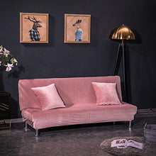 Monba - Fodera per divano letto in velluto volpe, copertura completa, pieghevole, senza braccioli, colore: rosa, L: 160-195 cm