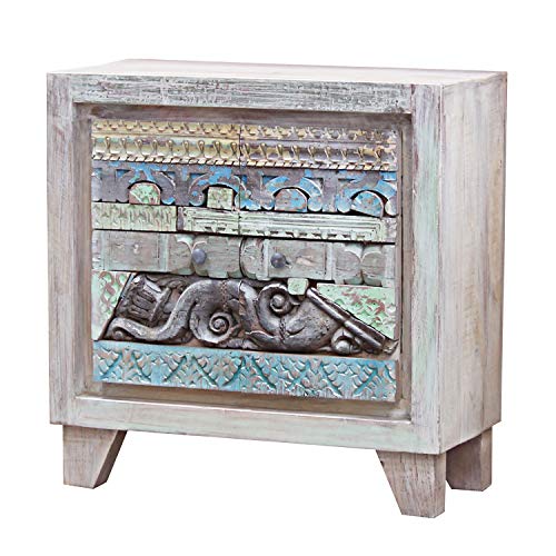 Casa Moro | Cassettiera indiana Nadir 90x40x90 cm (L/I) in Shabby Chic Design | stretta cassettiera in vero legno di mango | Una credenza per una vita semplicemente bella | CAC529175