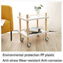 WY&WY Multi-Function Cucina Trolley Carrello Spesa Bar in Bagno Bagagli Trolley di Rolling Trolley Carrello 2-Tier Bagagli Carrello Mensole Utility in Metallo con Ruote,Bianca