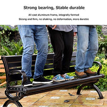 Panchina per Terrazza da Parco Panchina per Tempo Libero, Panche da Giardino in Metallo Resistenti Alle Intemperie e Lunga Durata, 3 Posti Panchine Decorative da Prato per Cortili e Portici