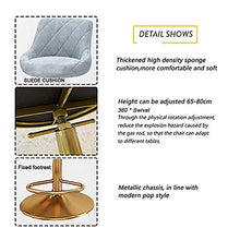 Sgabelli da Bar Sedia Sgabello girevole Sgabello Poggiapiedi in velluto Sedile da cucina Colazione Pub Counter Sgabello Gold Metal Gamba Sgabello regolabile Altezza regolabile 65-80 cm Regolabile Sgab
