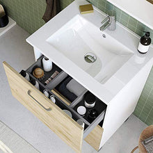 Randalsa Happy mobili 80 cm | Melaminico Effetto Rovere | | 81 x 91 x 46 cm | Mobile con 2 cassetti + lavabo in Ceramica