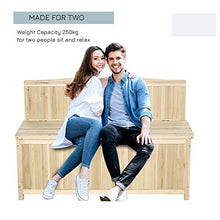 Panchina Contenitore da Giardino 115x45x75 cm in Legno Naturale