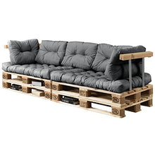 [en.casa] Cuscini per Paletta Euro-sofá tavolozze - 7 Pezzi - Cuscino Seduta + Cuscino Schienale [Grigio Chiaro] Divano Paletta Euro-sofá in/Outdoor