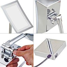 HGXC Specchi per Il Trucco, vanità monofacciale con Illuminazione a LED Quadrata in Ottone con ingrandimento 3X con Interruttore