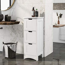 WGYDREAM Comodino Cassettiera da Bagno Armadio Organizer Bianco con 3 Cassetti Scaffale da Terra Armadio Alto Facile da Montare
