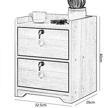 MMWYC Comodino Studio Addensare con la Serratura Assemblea Doppio pompaggio Corridoio Locker Bagno Solido della Famiglia di Legno Camera da Letto Soggiorno Multifunzione 32.5X26X40cm